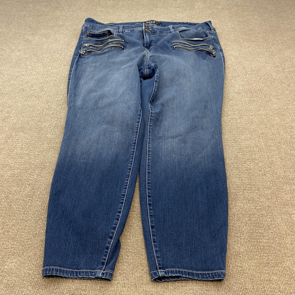 Torrid Jegging Jeans Womens 26R Blue Med Wash Mid‎ Rise Stretch Zip Detail